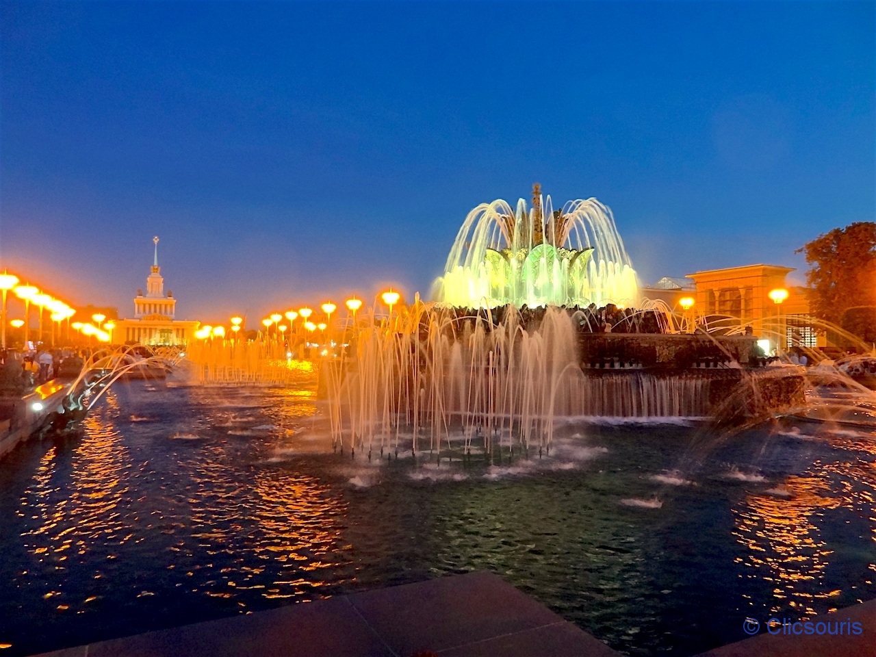 Moscou parc VDNKh fontaine fleur de pierre