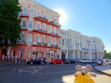Odessa immeubles gris rose