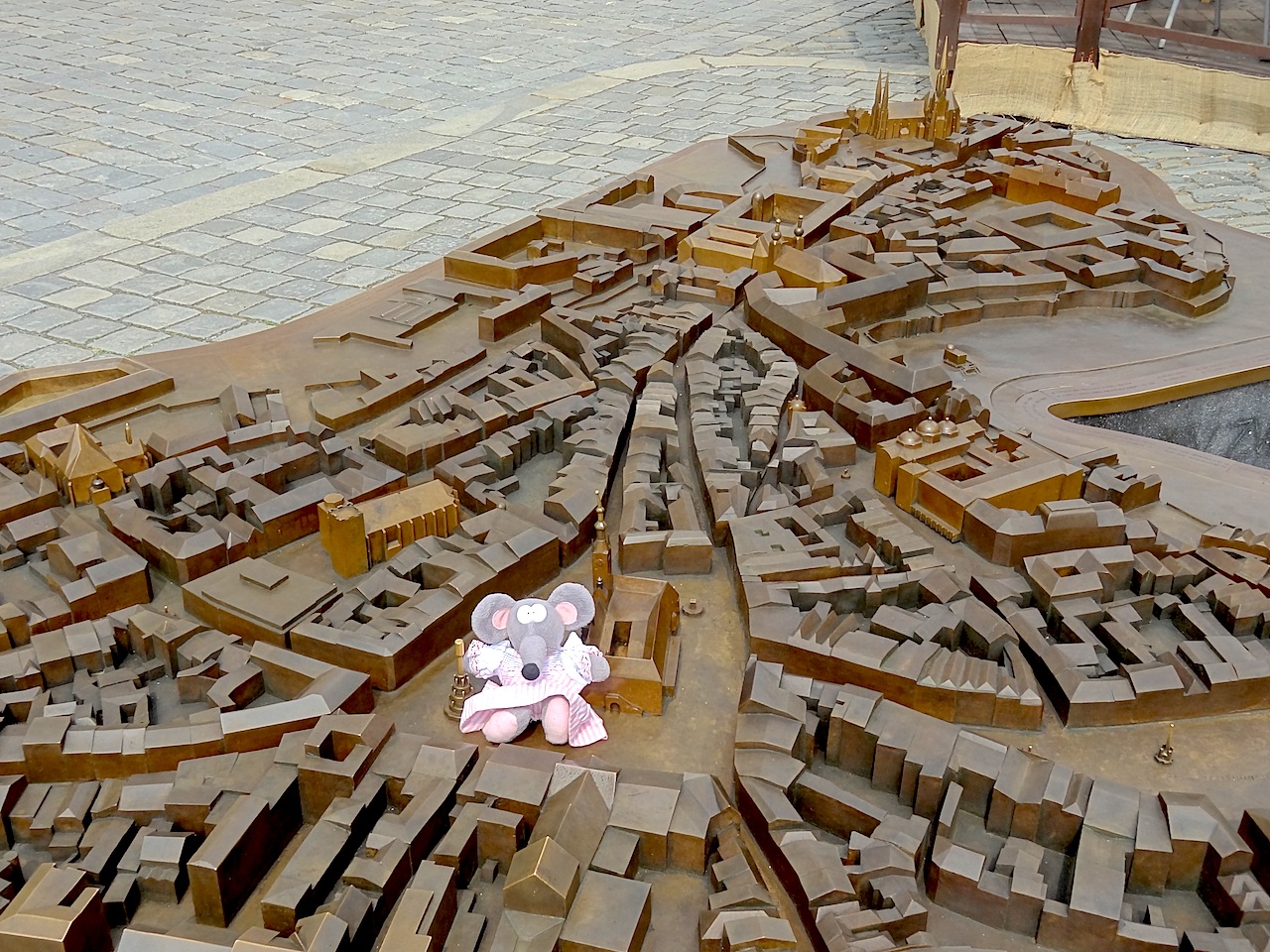 maquette en fonte de la vieille ville d'Olomouc