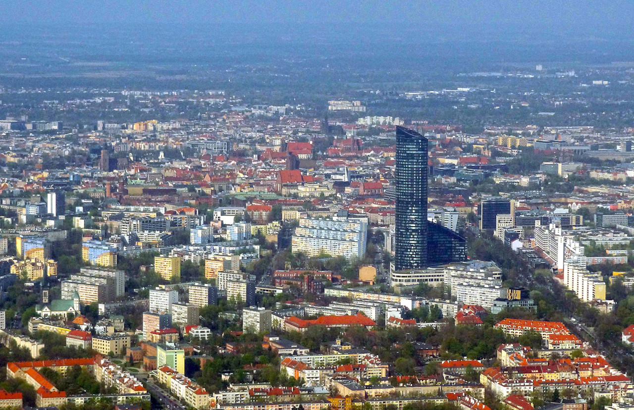 Vue aérienne de Wrocław