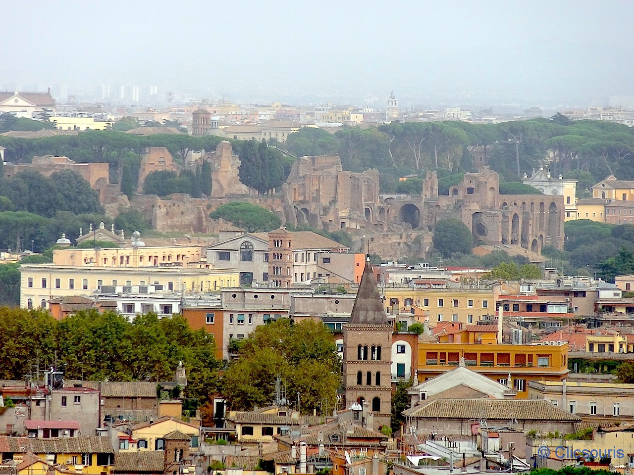 Vue sur Rome depuis la colline du Janicule