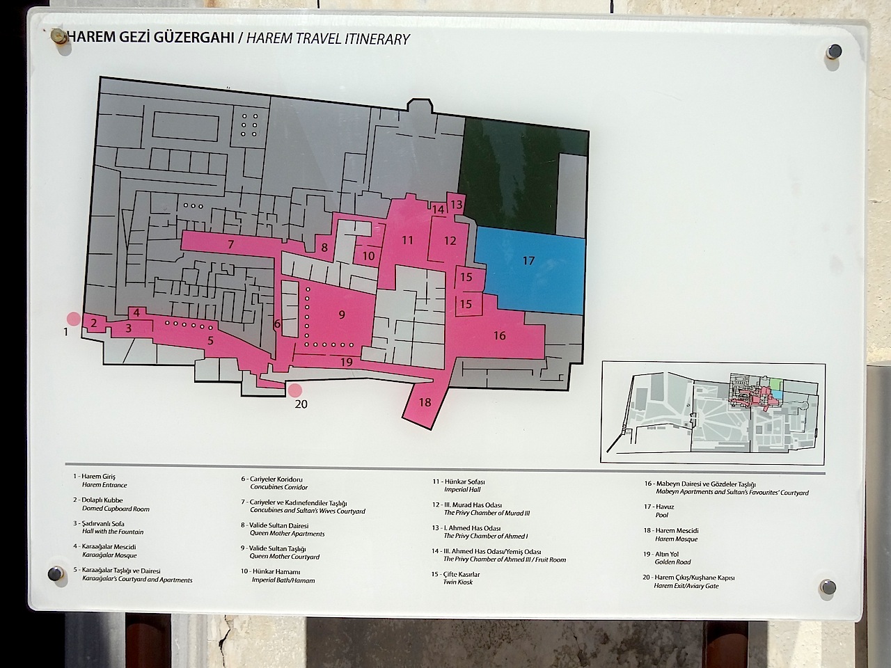 plan du harem du palais de Topkapı