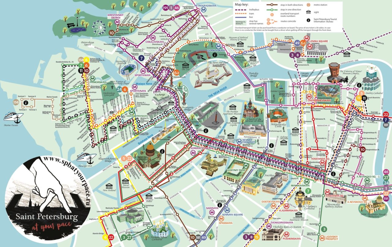 plan de bus 2017 de Saint-Pétersbourg