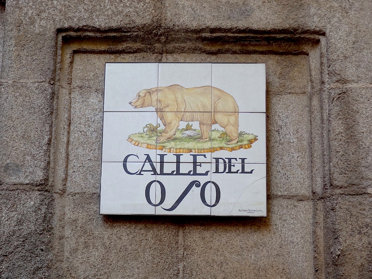 Madrid plaque de rue calle del oso