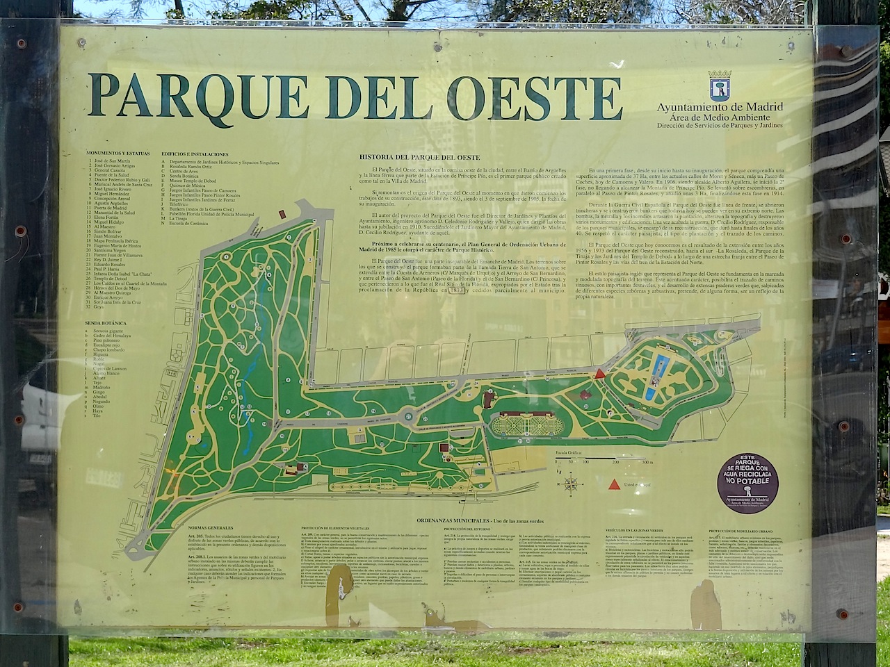 plan du parque del oeste de Madrid