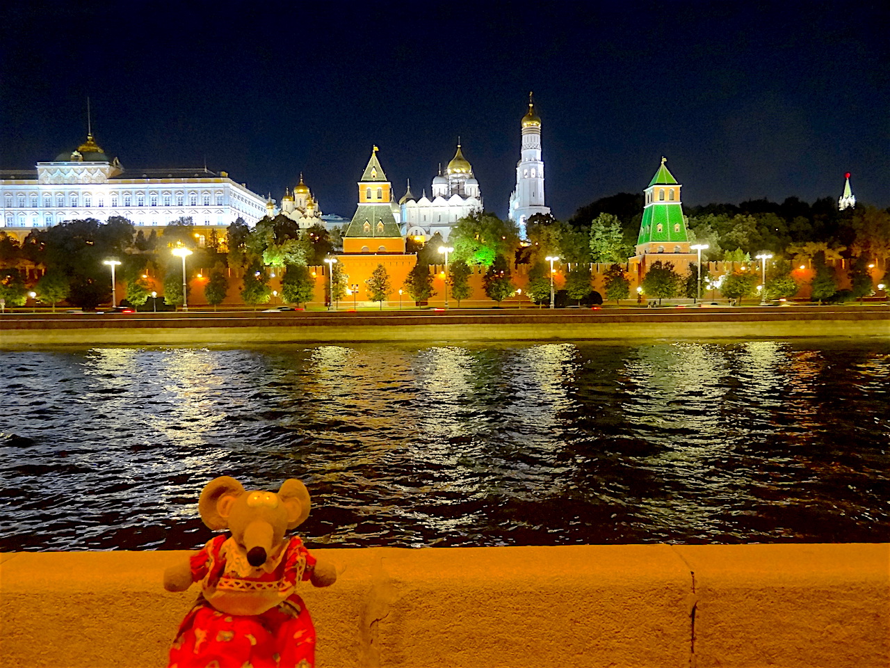 vue sur le Kremlin de Moscou de nuit