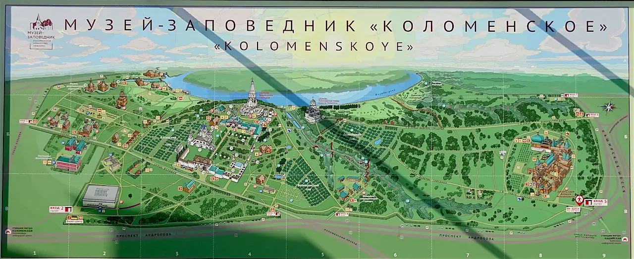 plan du parc de Kolomenskoye