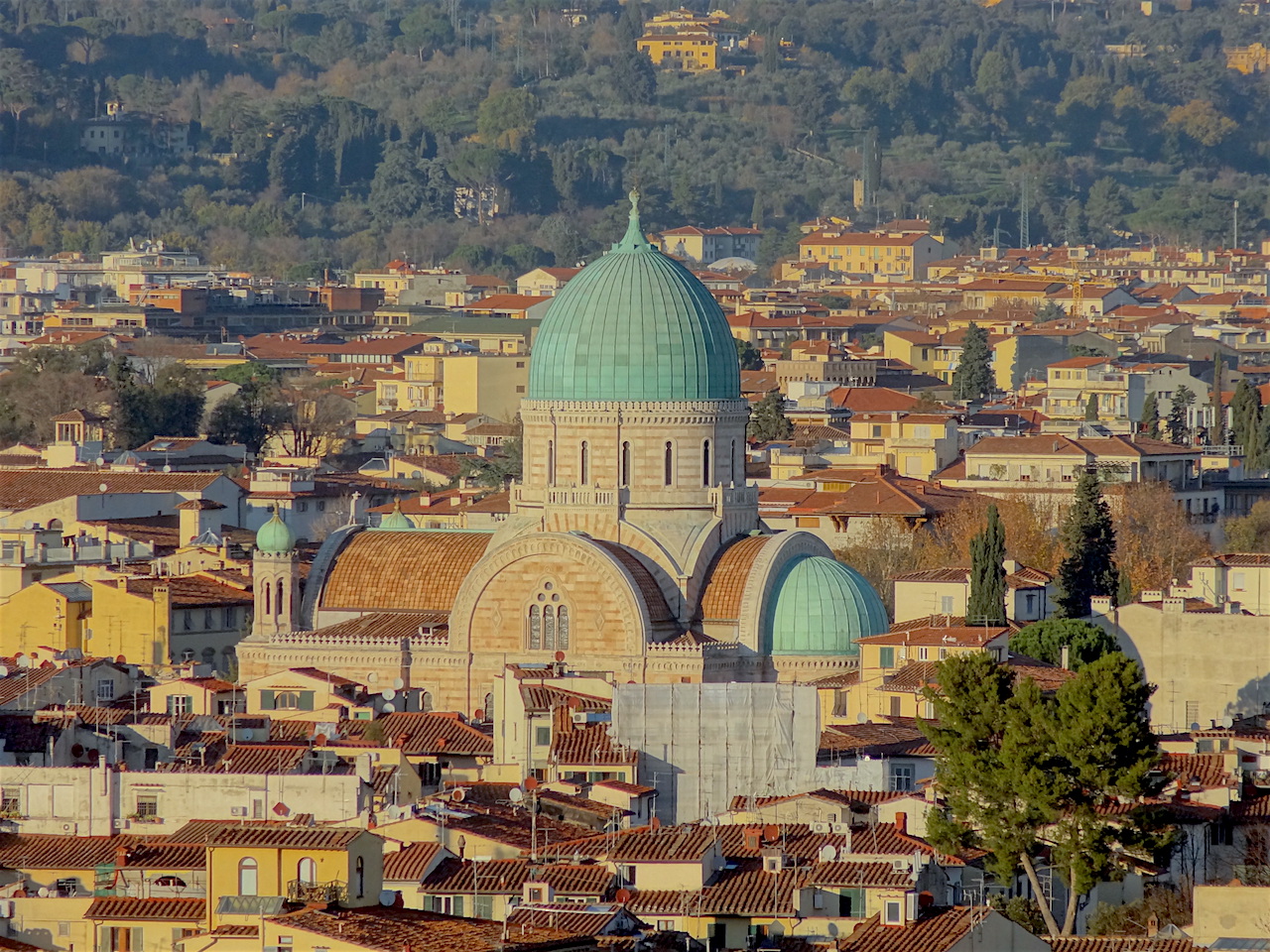 vue sur la synagogue de Florence