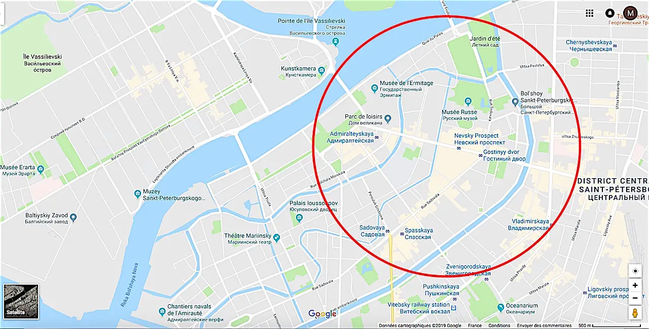 où loger à Saint-Pétersbourg carte