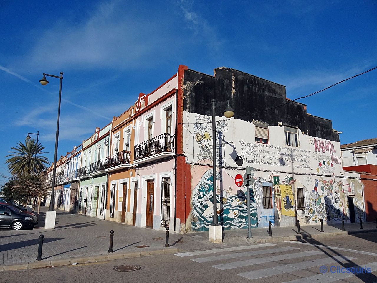 façades du Cabanyal à Valence