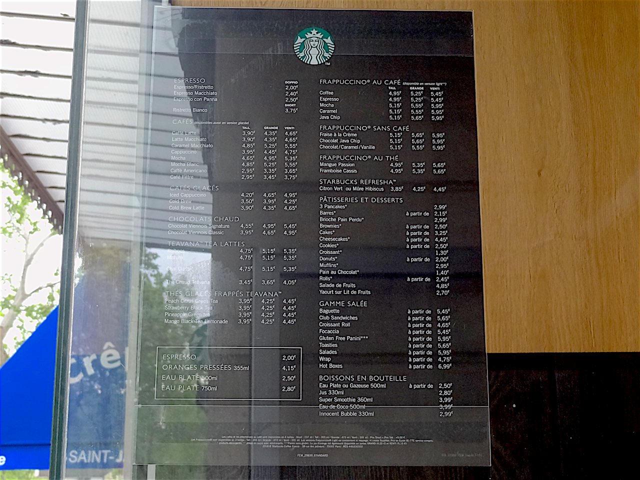 liste des boissons de Starbucks
