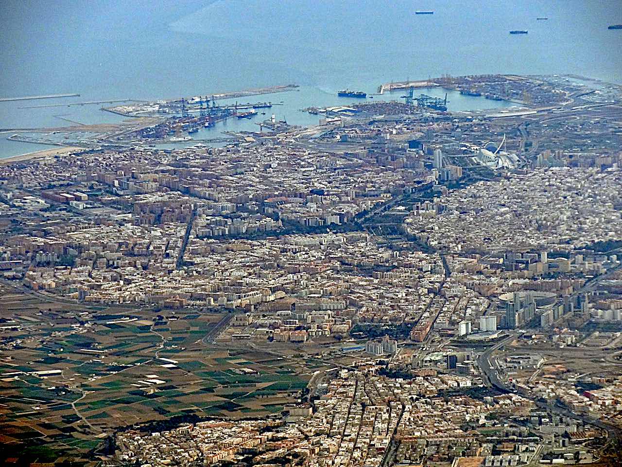 vue aérienne de Valence en Espagne
