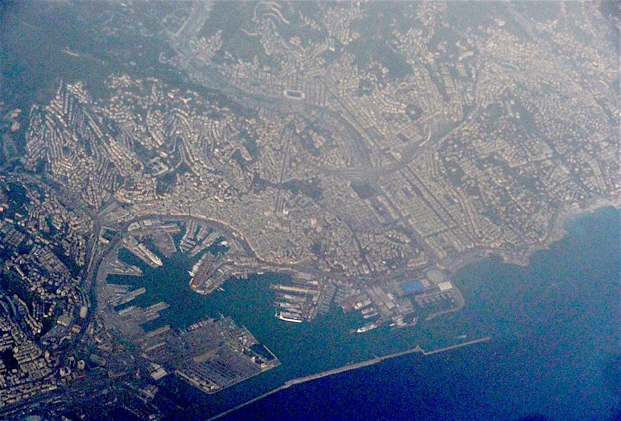 vue aérienne de Gênes