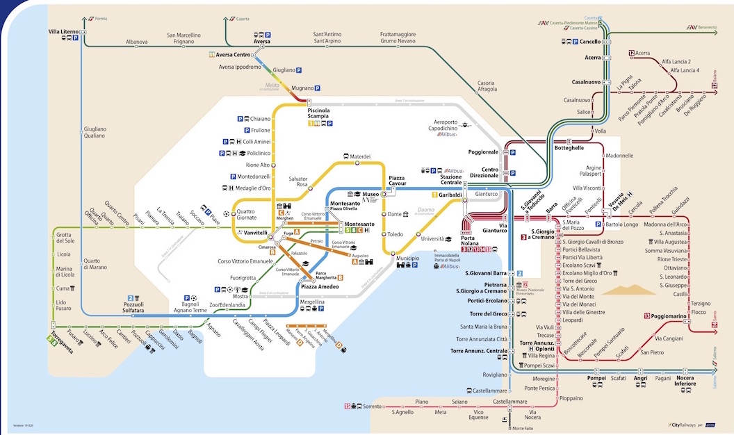 Plan des transports à Naples