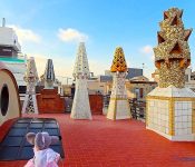 terrasses et cheminées du palais guell