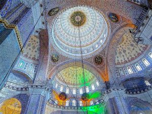intérieur de la mosquée neuve d'Istanbul