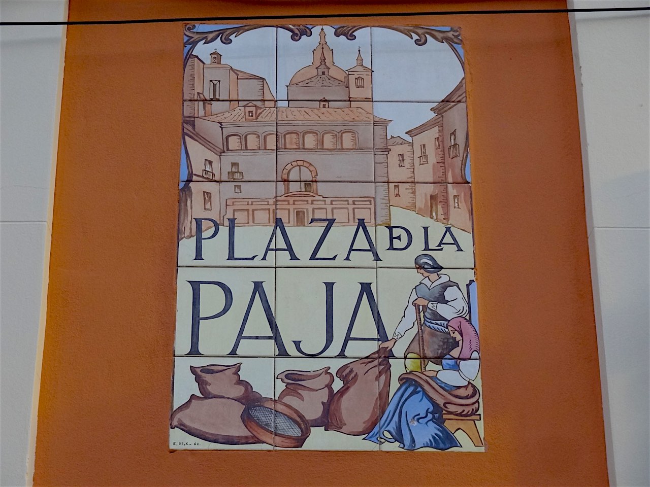 plaque de la plaza de la paja à Madrid