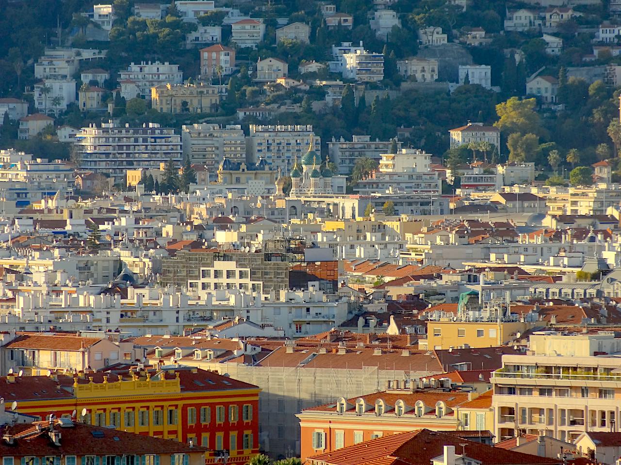 église russe de Nice vue depuis la colline du château