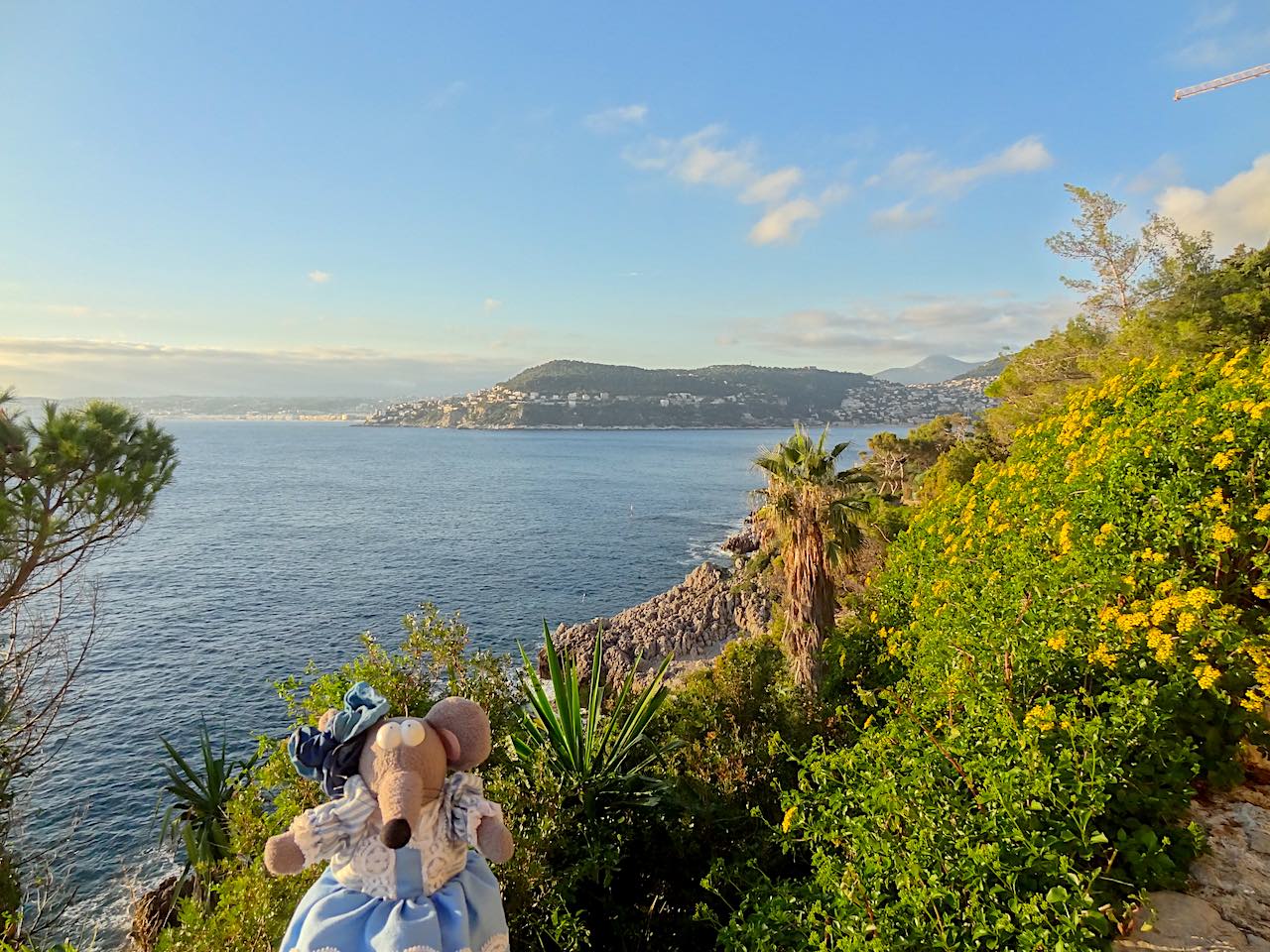 vue sur le mont Boron depuis le sentier littoral de Saint-Jean-Cap-Ferrat