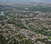 Vue aérienne de L'Isle-Adam et de Parmain