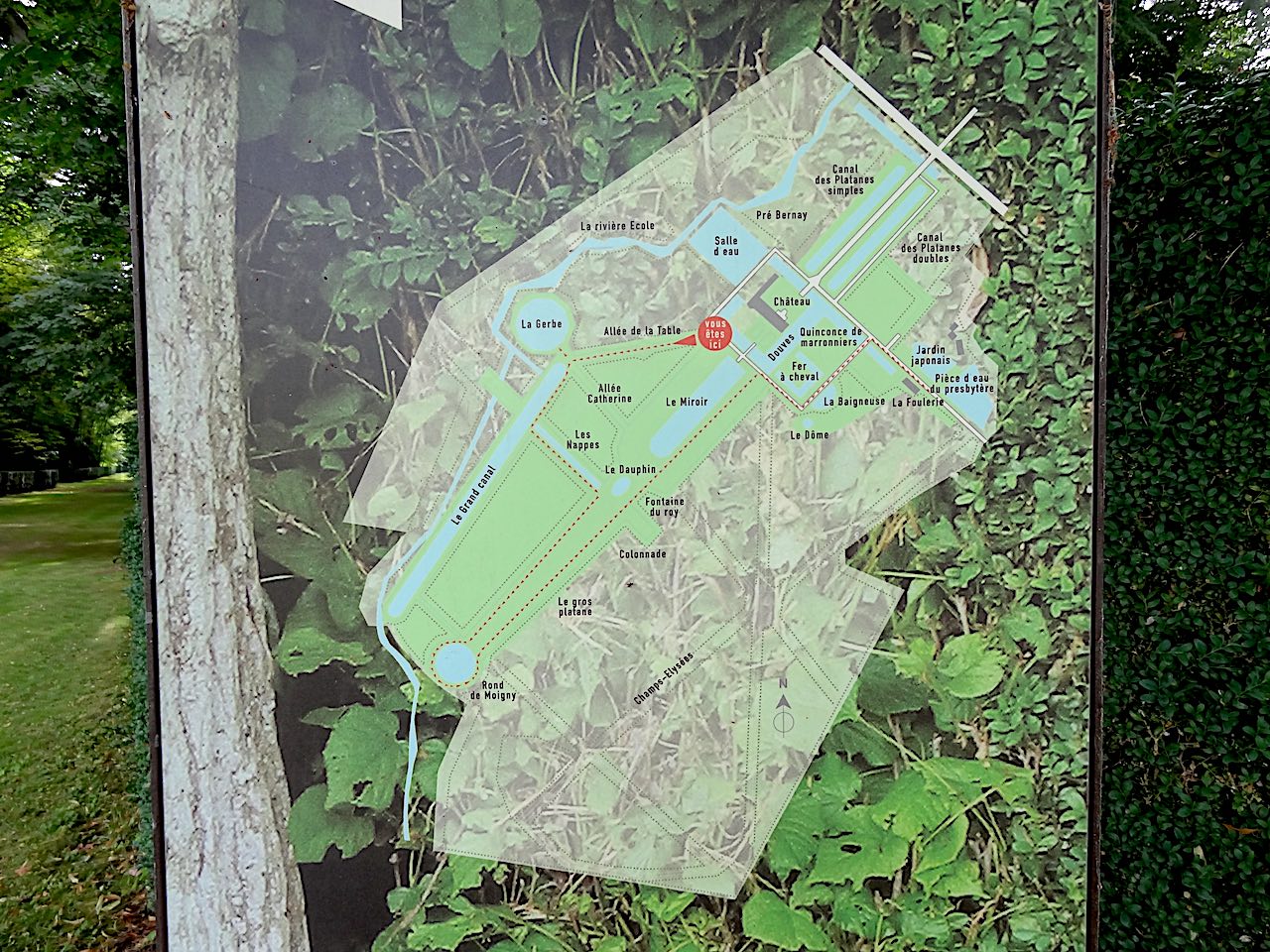 plan du parc du château de Courances