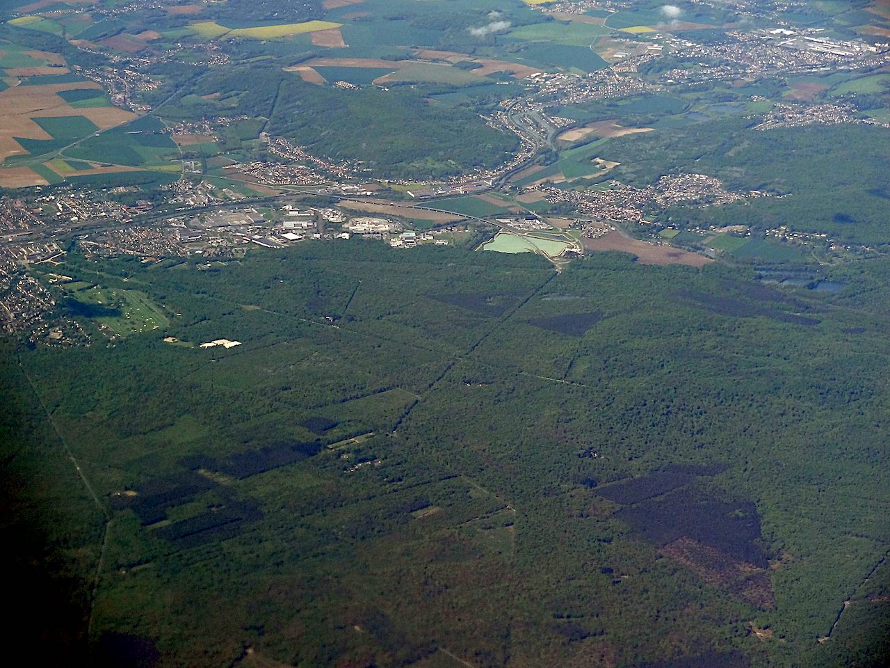 Vue aérienne de la forêt de Compiègne