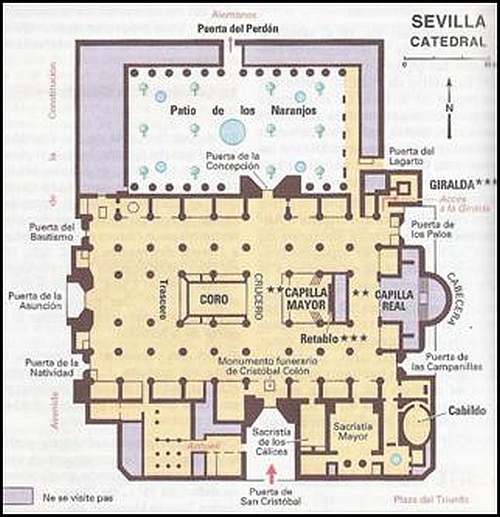 plan de la cathédrale de Séville