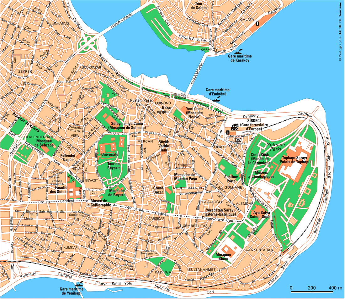 plan du centre d'Istanbul