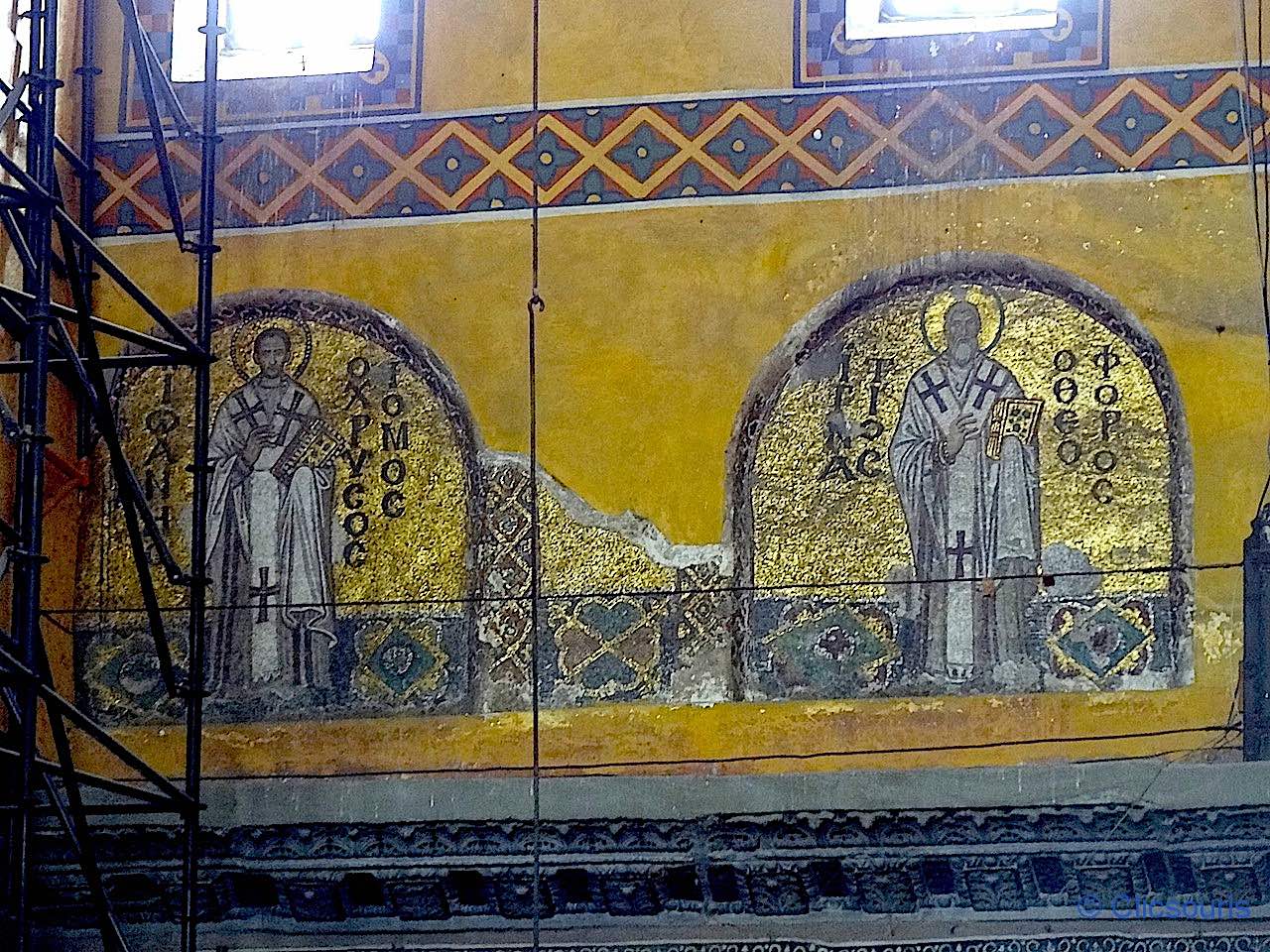 mosaïques du tympan nord de la basilique Sainte-Sophie à Istanbul