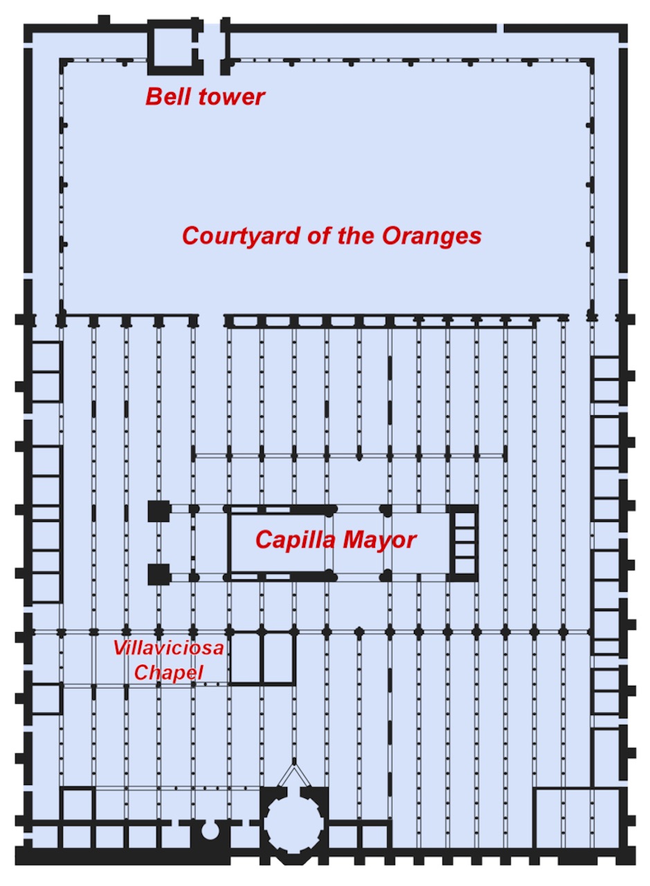plan de la mosquée cathédrale de Cordoue