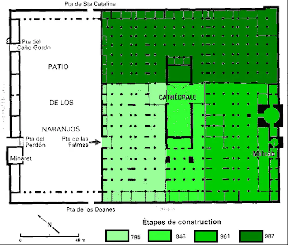 plan de la mosquée cathédrale de Cordoue