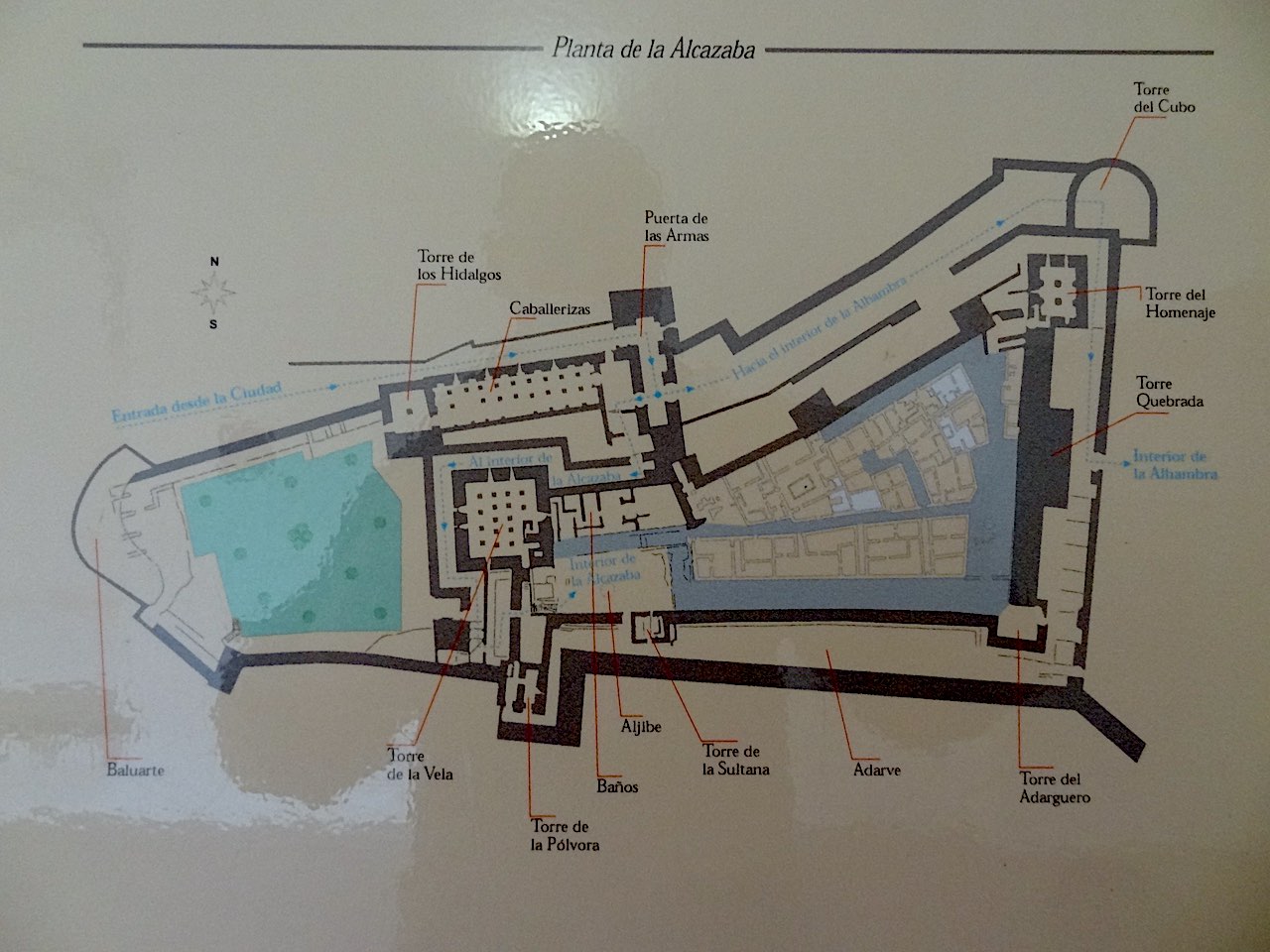 plan de l'Alcazaba de Malaga