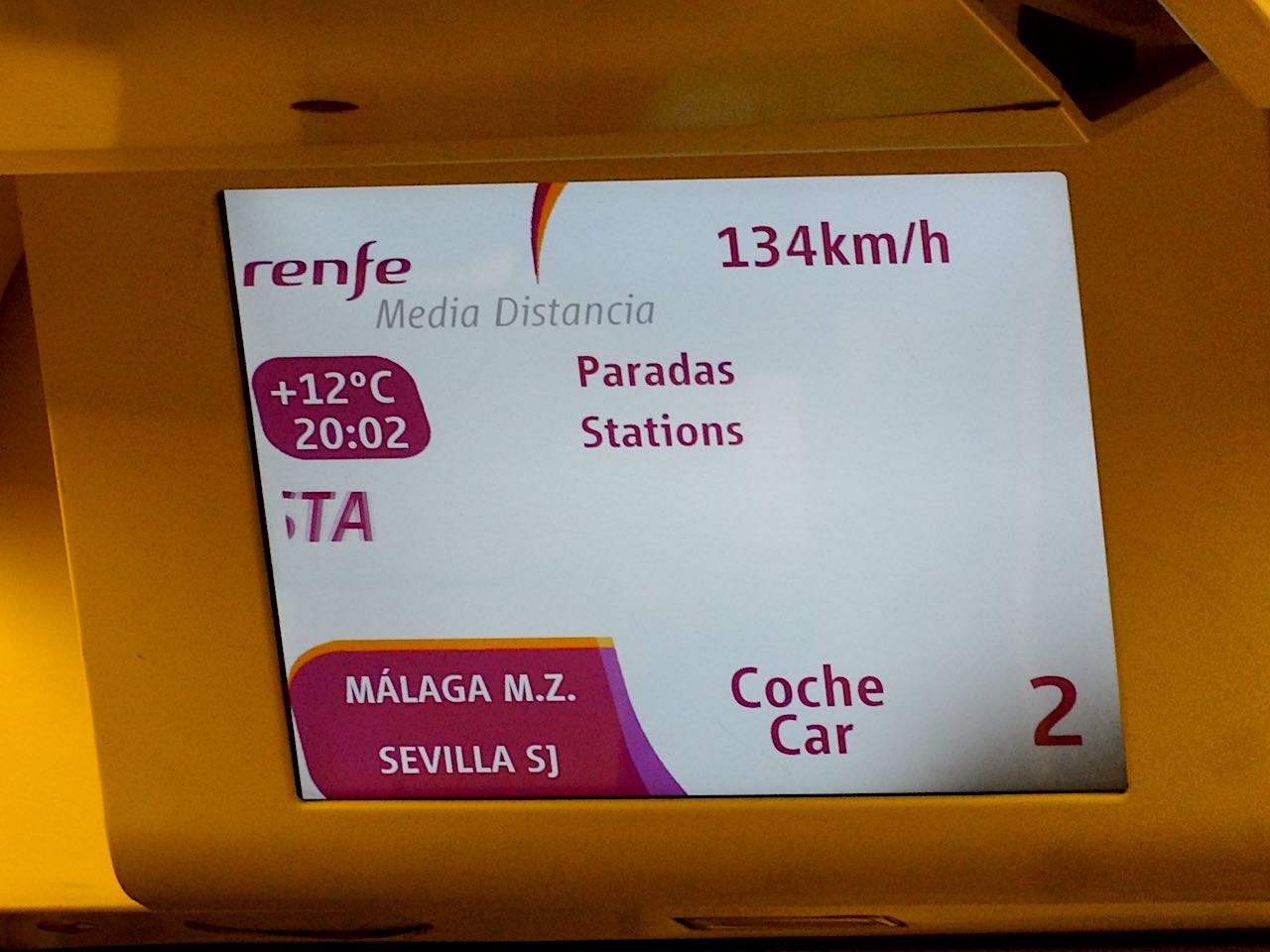 train de Malaga à Séville