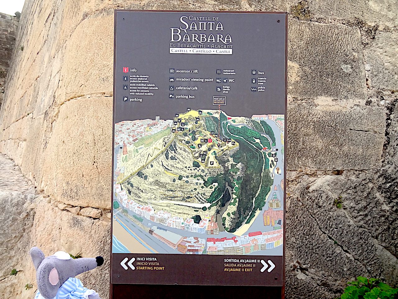 plan du castillo Santa Barbara à Alicante
