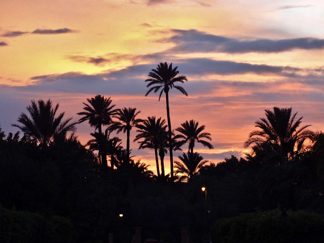 coucher de soleil à Marrakech