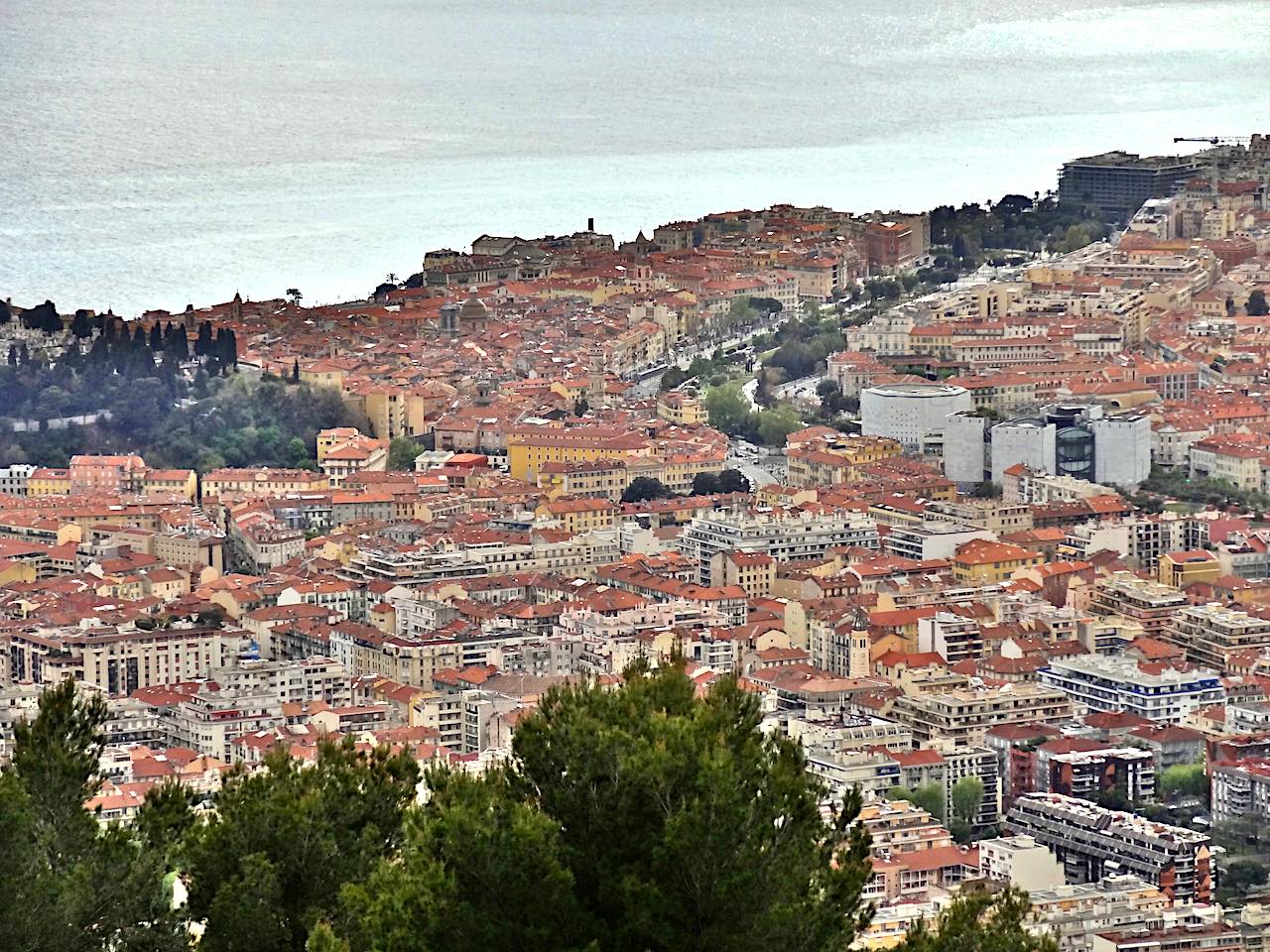 centre de Nice vu depuis le parc du vinaigrier