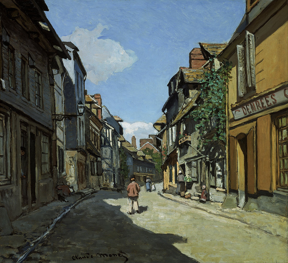 Claude Monet - La rue de la Bavole à Honfleur, 1864.