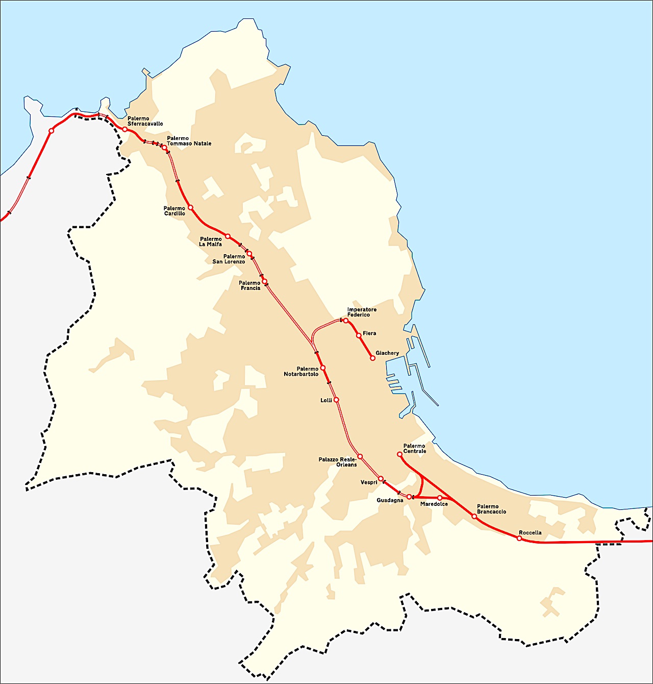 Plan du métro de Palerme