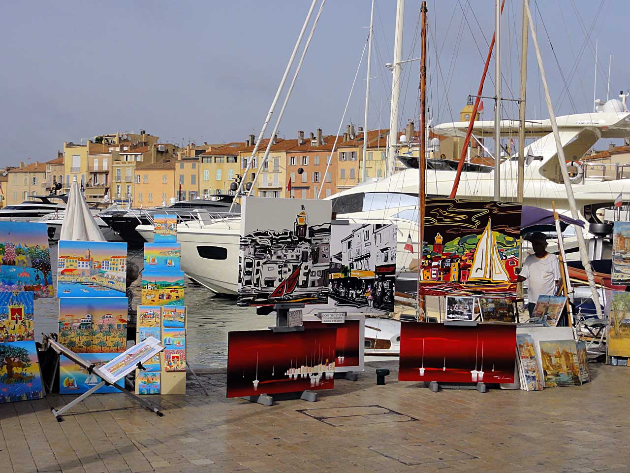 Peintures sur le port de Saint-Tropez