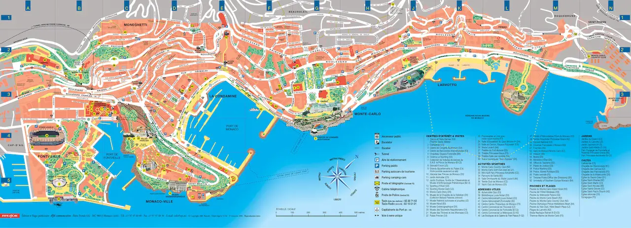 carte touristique de Monaco