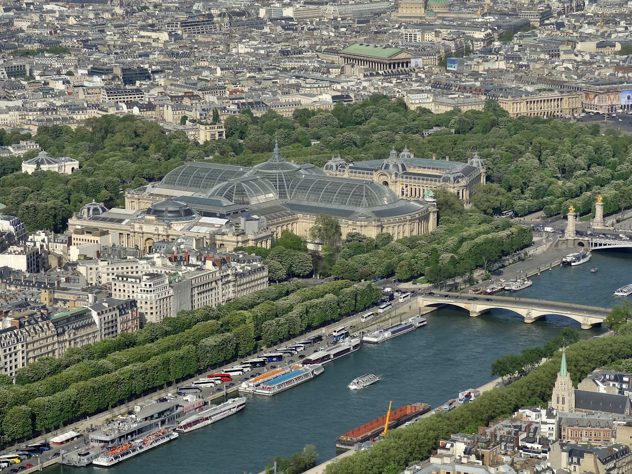 Grand et petit palais vus du sommet de la tour Eiffel