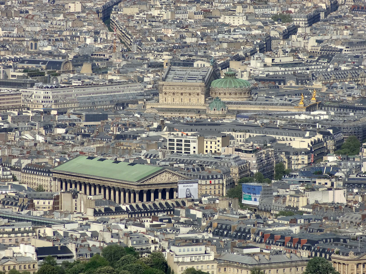 Madeleine et Opéra vus du sommet de la tour Eiffel