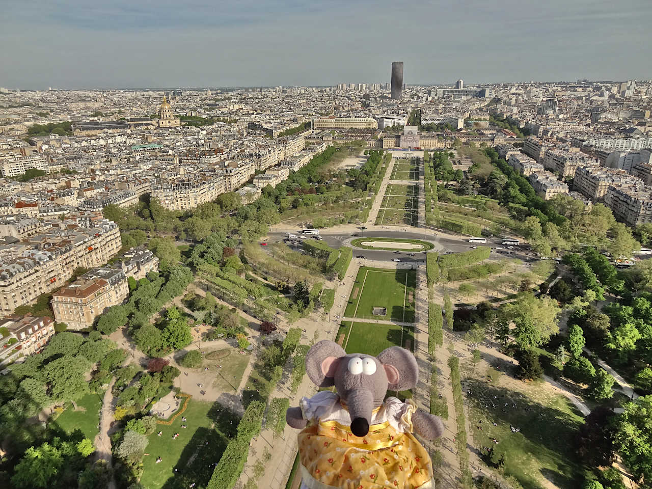 Vue sur le champ de Mars depuis la tour Eiffel