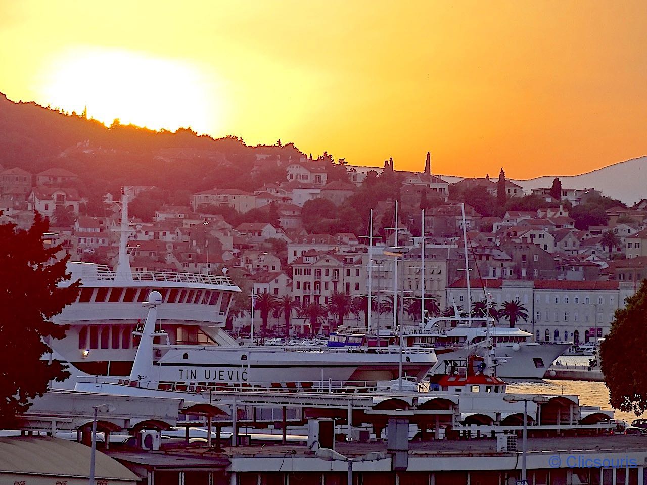 coucher de soleil à Split
