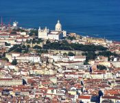 vue aérienne du centre de Lisbonne