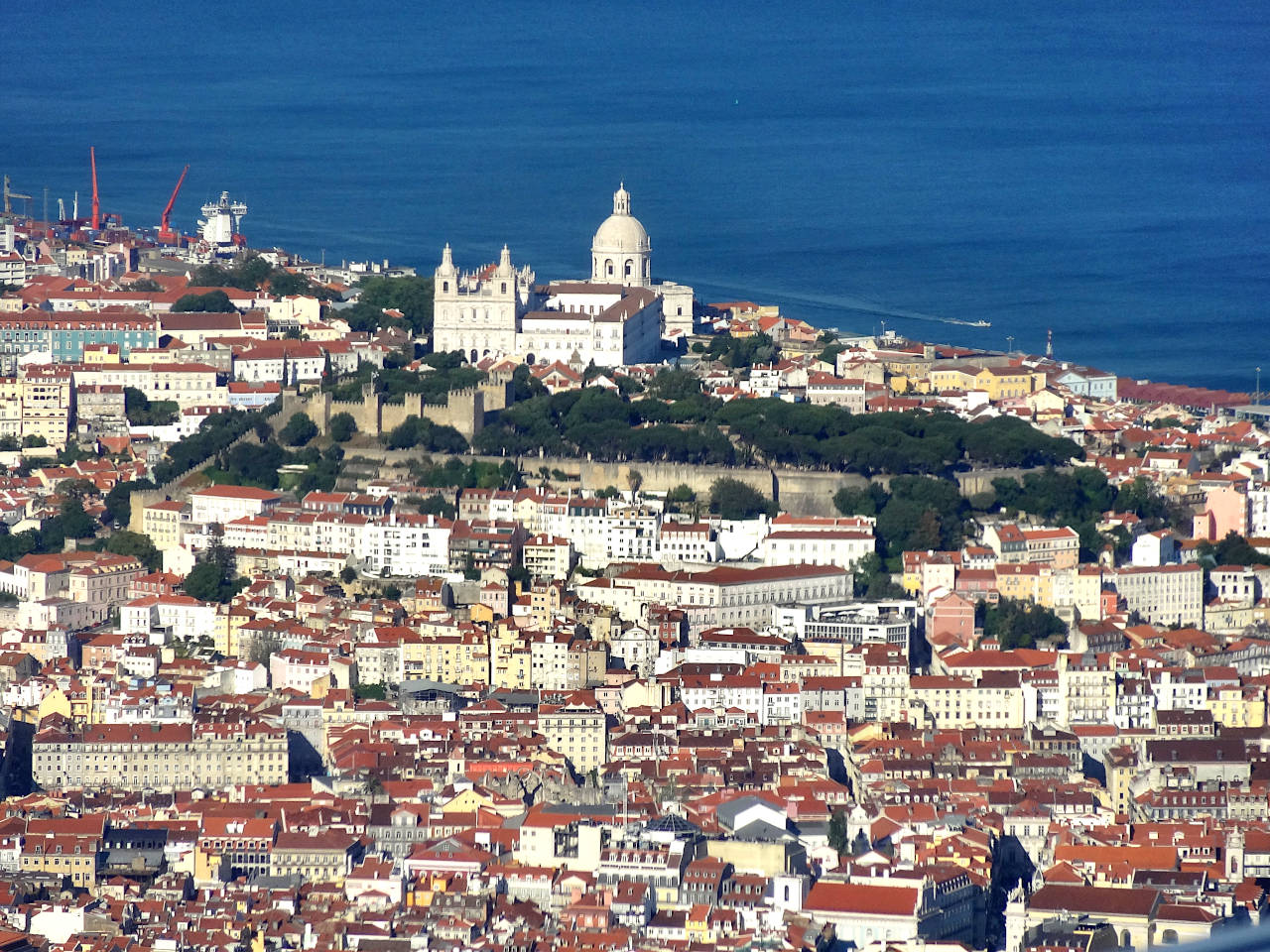 vue aérienne du centre de Lisbonne