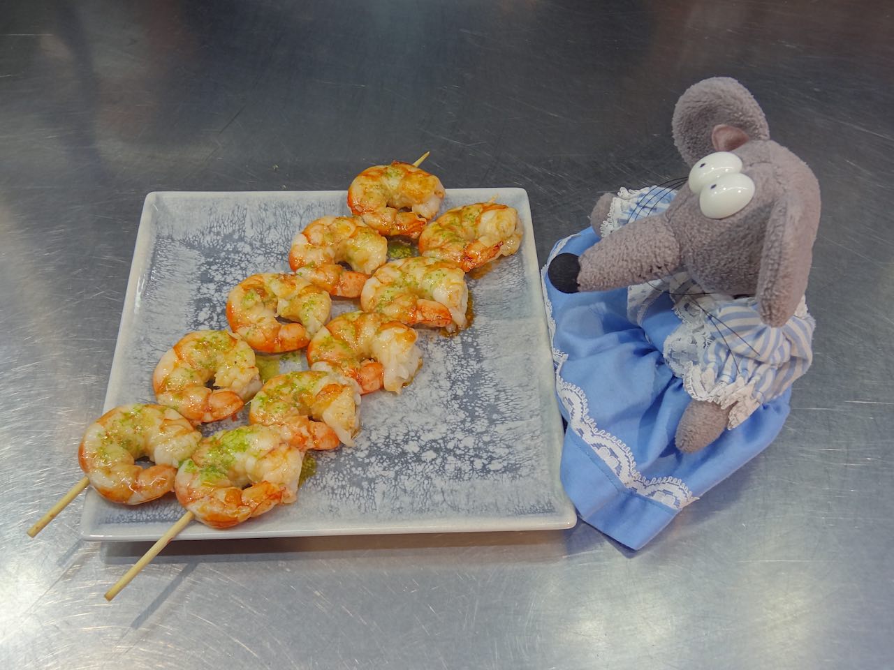 brochette de crevettes à Malaga