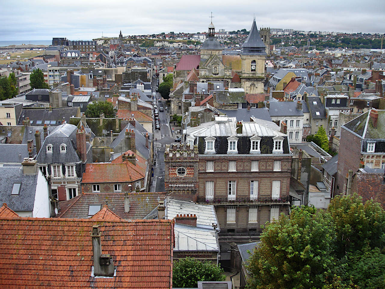 vue sur le centre ville de Dieppe