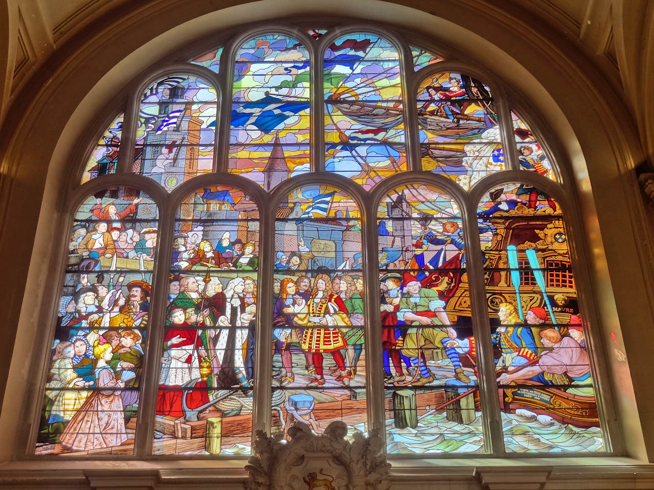 Vitrail du vestibule de l'Hôtel de ville de Dunkerque