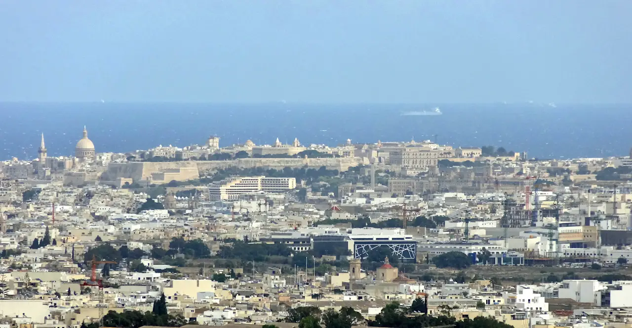 vue sur La Valette depuis Mdina